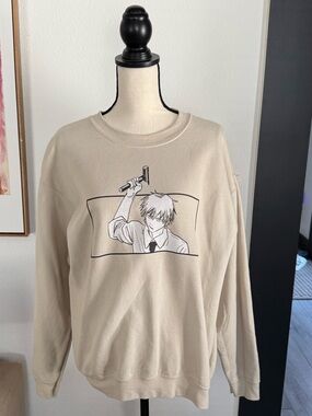 Chainsaw Man Denji Anime Sweatshirt Sand Size M Manga Graphic Unisex